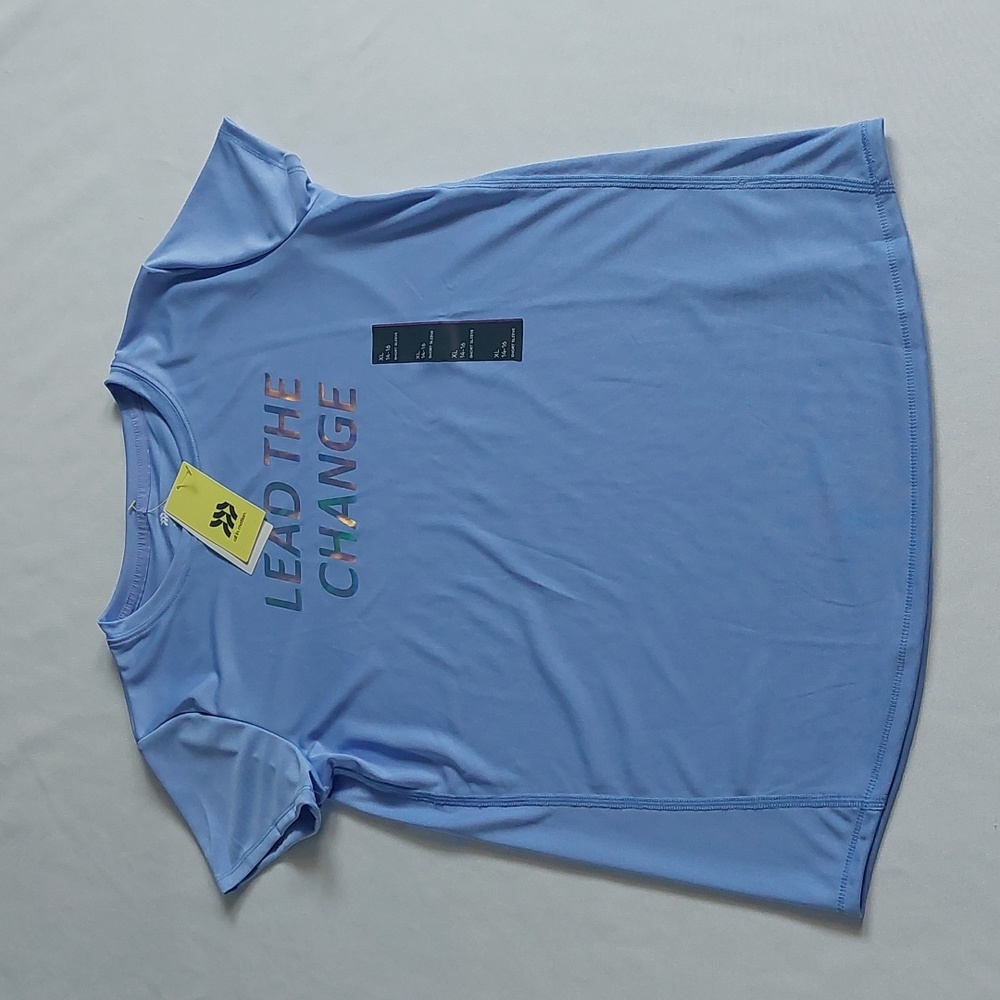 all in‎ Motion Girls short sleeve Lead the change Graphic t-chirt blue size XL